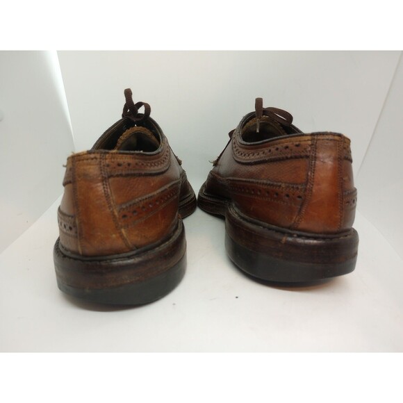 FLORSHEIM KENMOOR IMPERIAL 93602 Brown Leather  Lace Up Wingtip Brogue Vtg Sz 9C main image 4